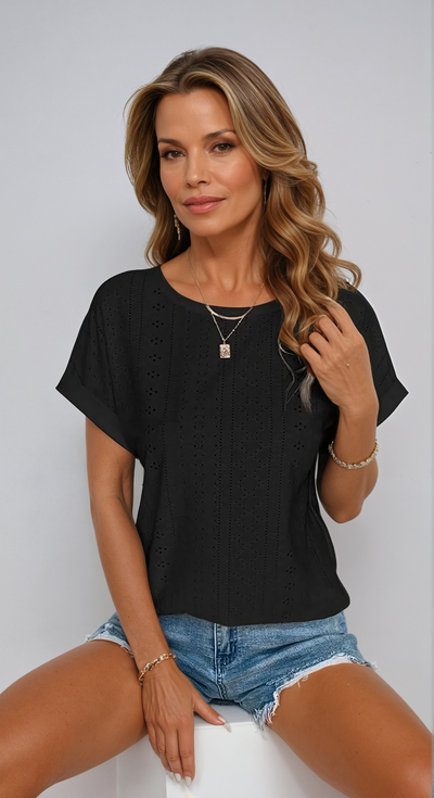 Mia | Stylish Eyelet Top