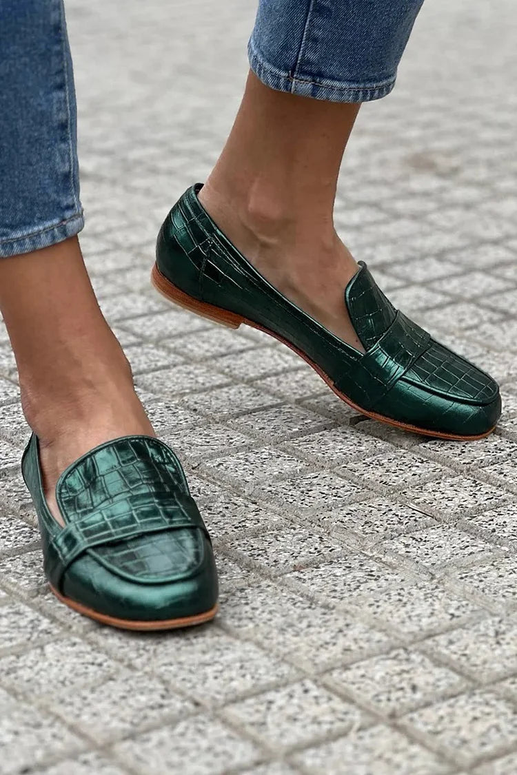 Megan | Orthopedic Crocodile Loafers