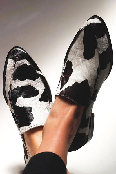Melissa | Orthopedic Cow Print Slip-Ons