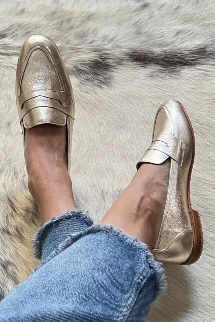 Megan | Orthopedic Gold Loafers