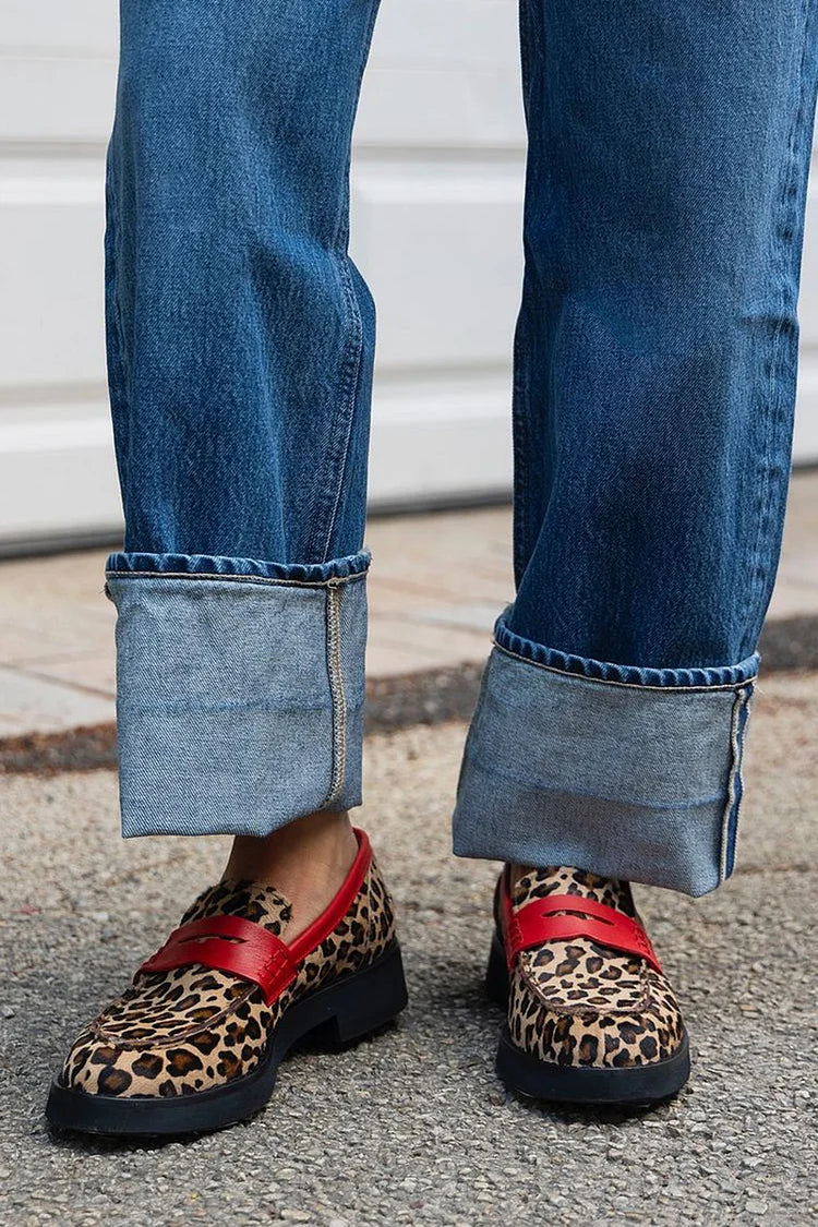 Samantha | Bold Leopard Loafers