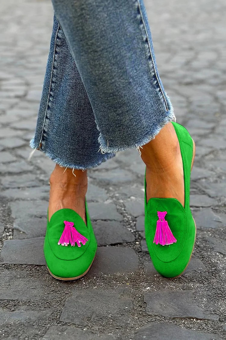 Amber | Orthopedic Green Loafers