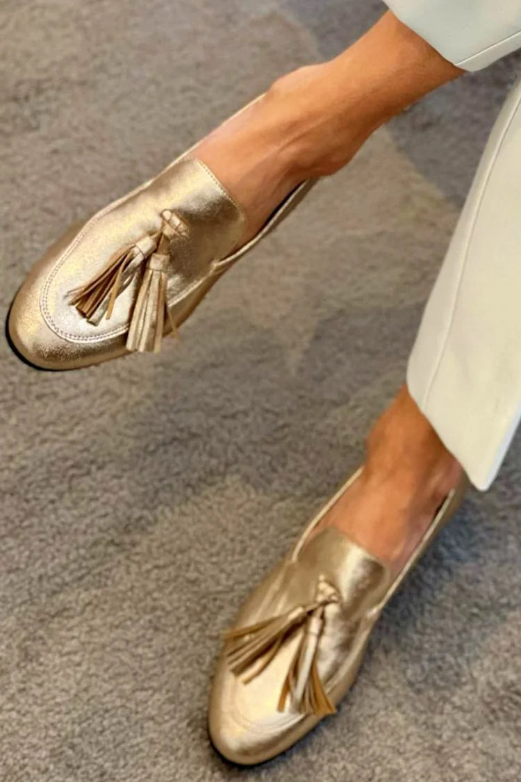 Samantha | Orthopedic Gold Loafers