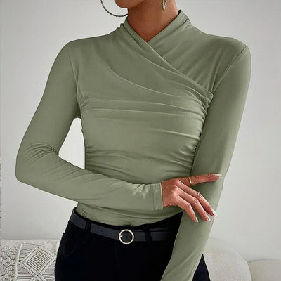 Samantha | Elegant Cross-Neck Top