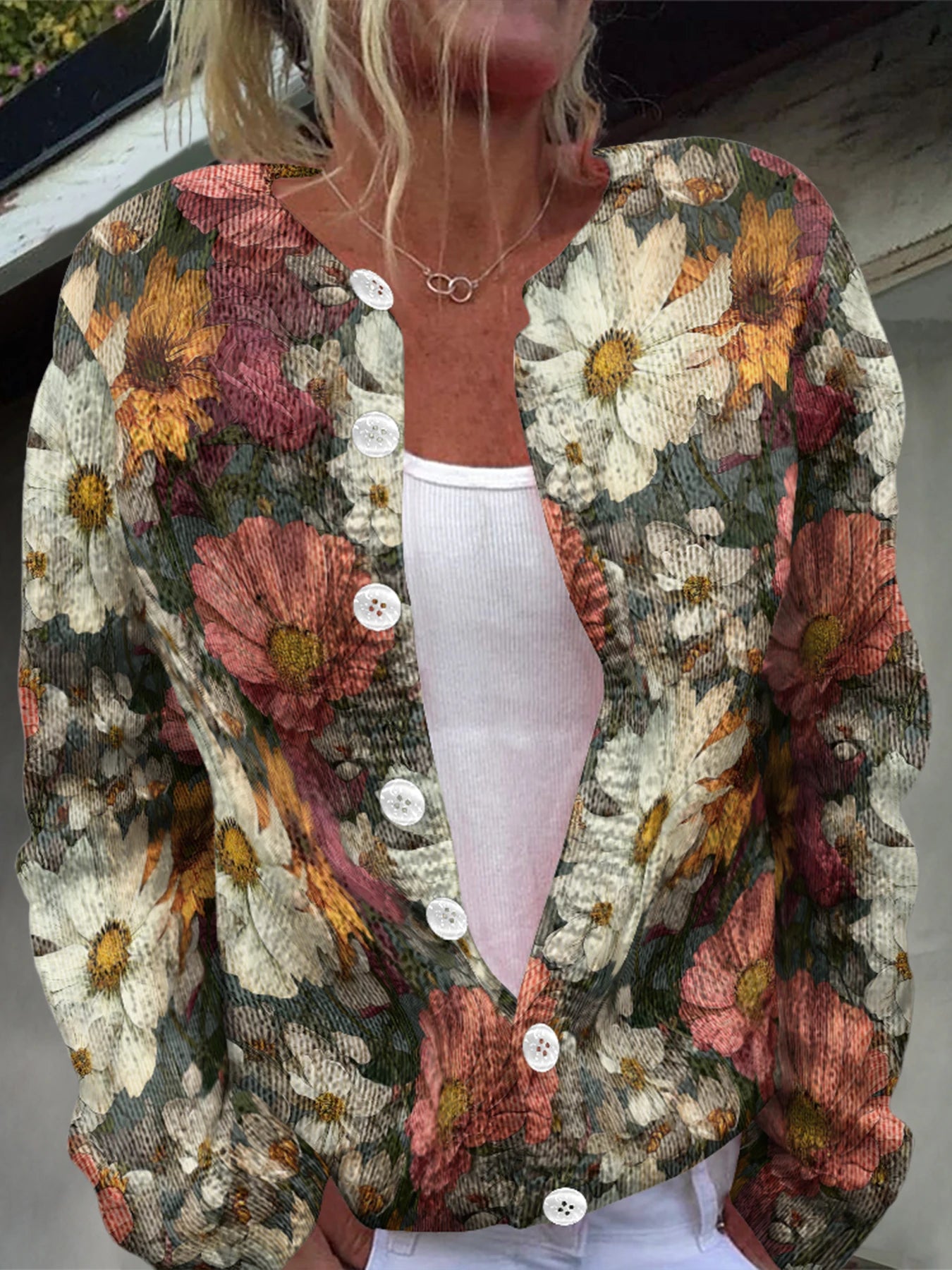 Chloe | Floral Knit Cardigan