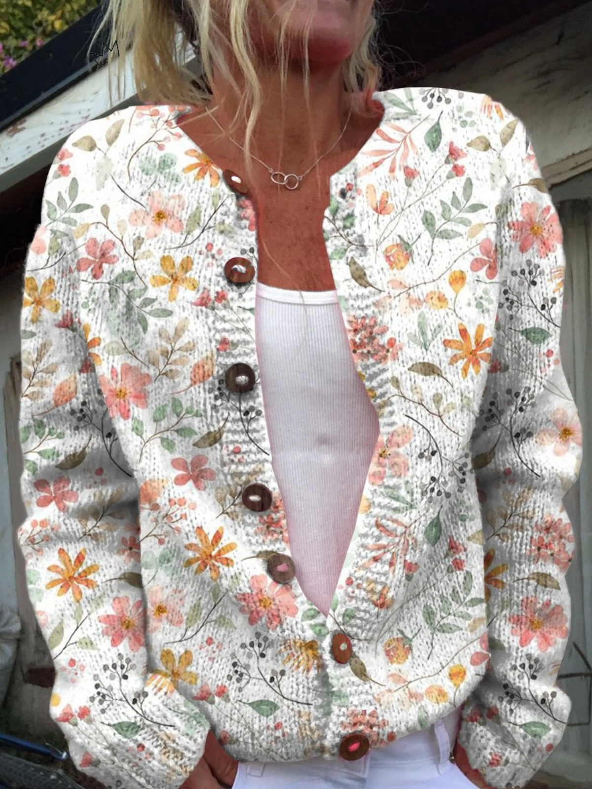 Madeline | Floral Buttoned Cardigan