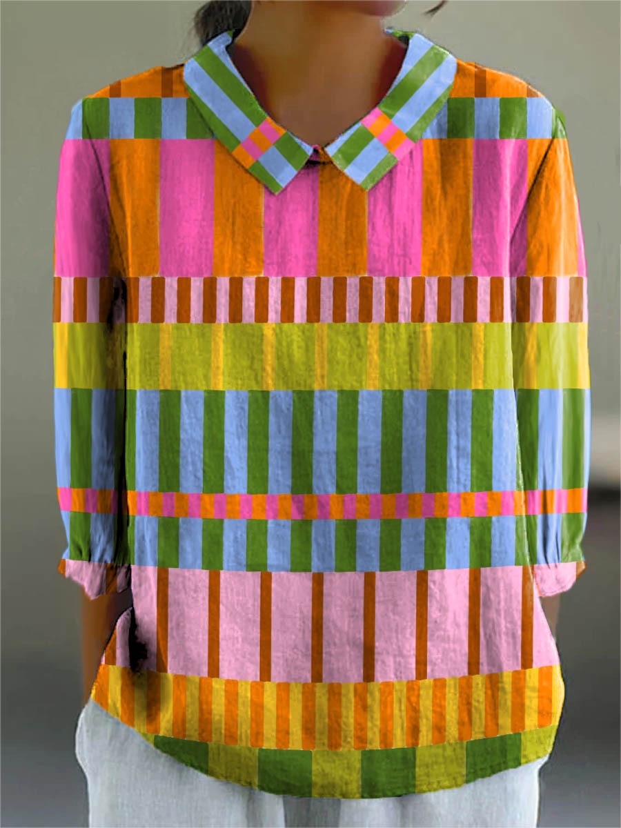 Jessica | Color Block Stripes Blouse