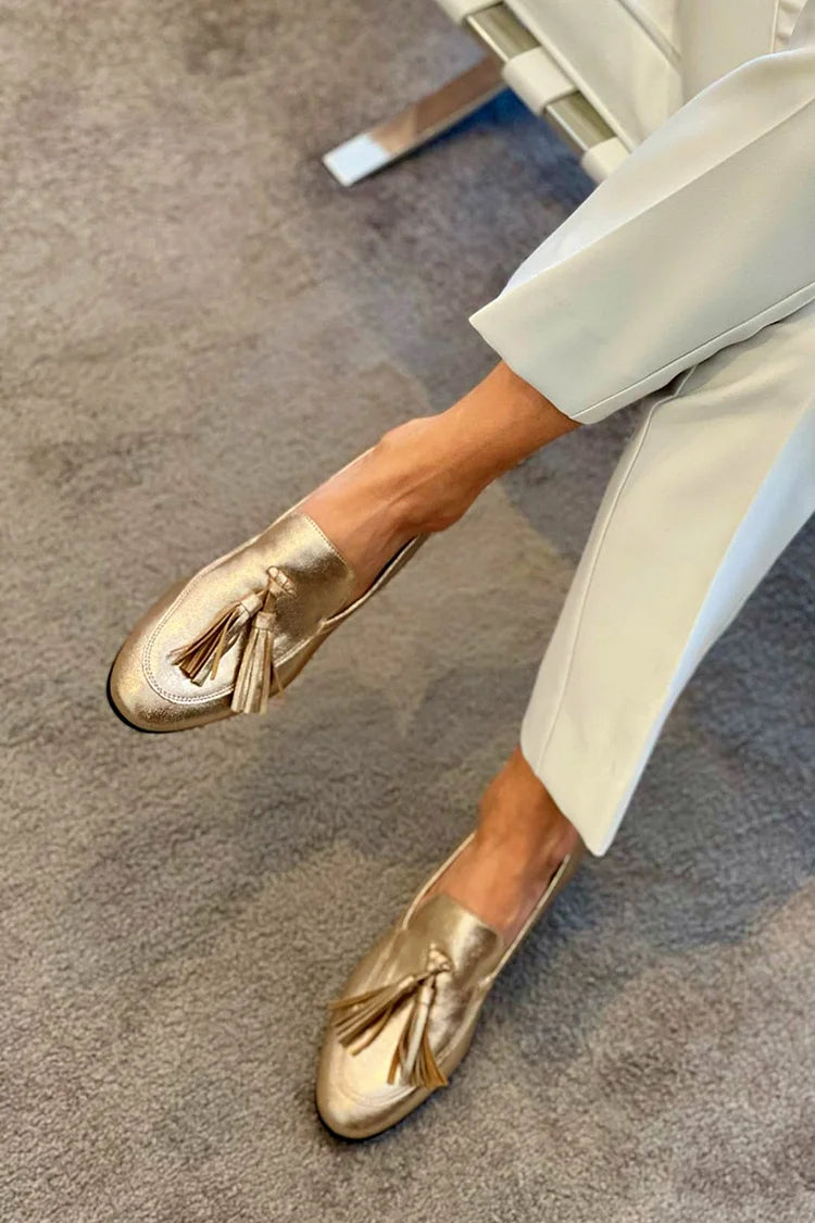 Samantha | Orthopedic Gold Loafers