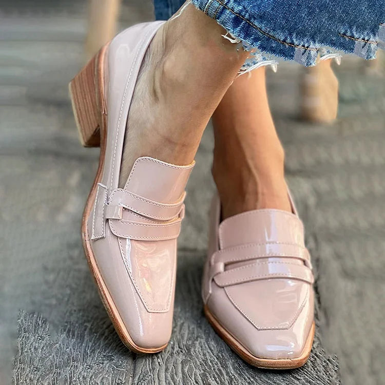 Samantha | Stylish Wide Heeled Loafers