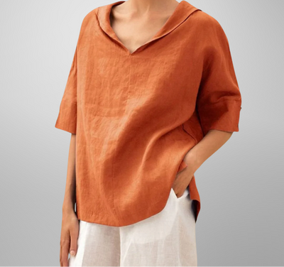 Emma | Pleated Square-Neck Blouse