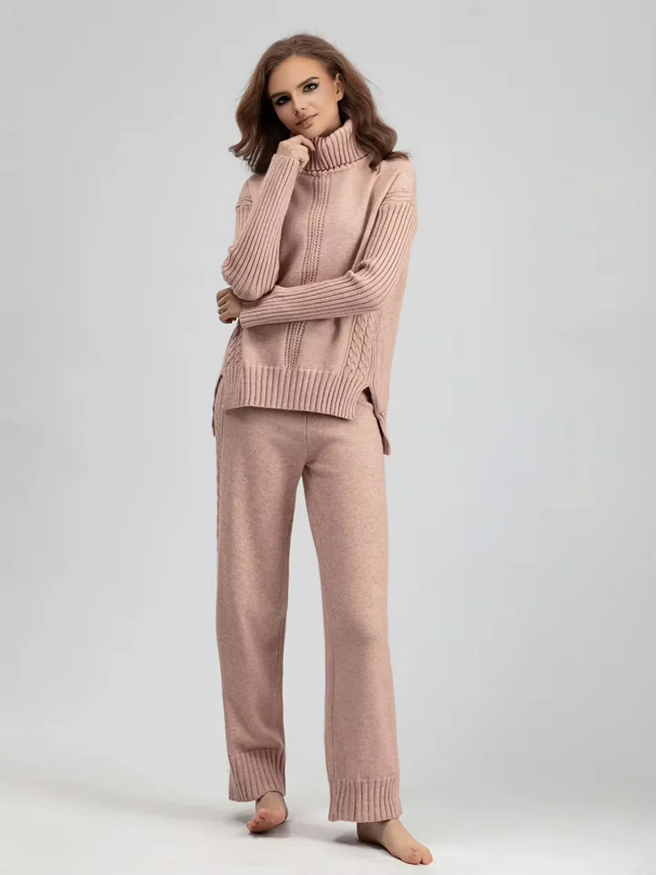 Rachel | High-Neck Knit Lounge Set