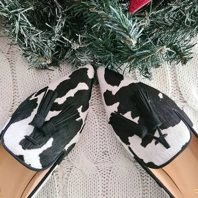 Tina | Orthopedic Cow Print Loafers