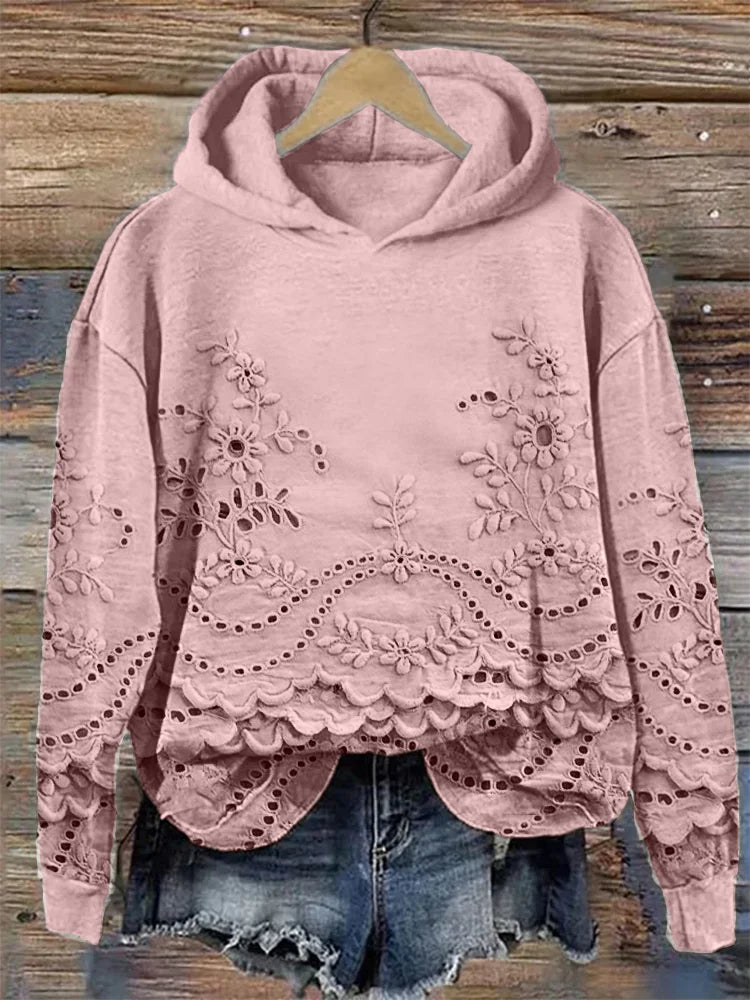 Cheryl | Lace-Trimmed Cozy Sweater