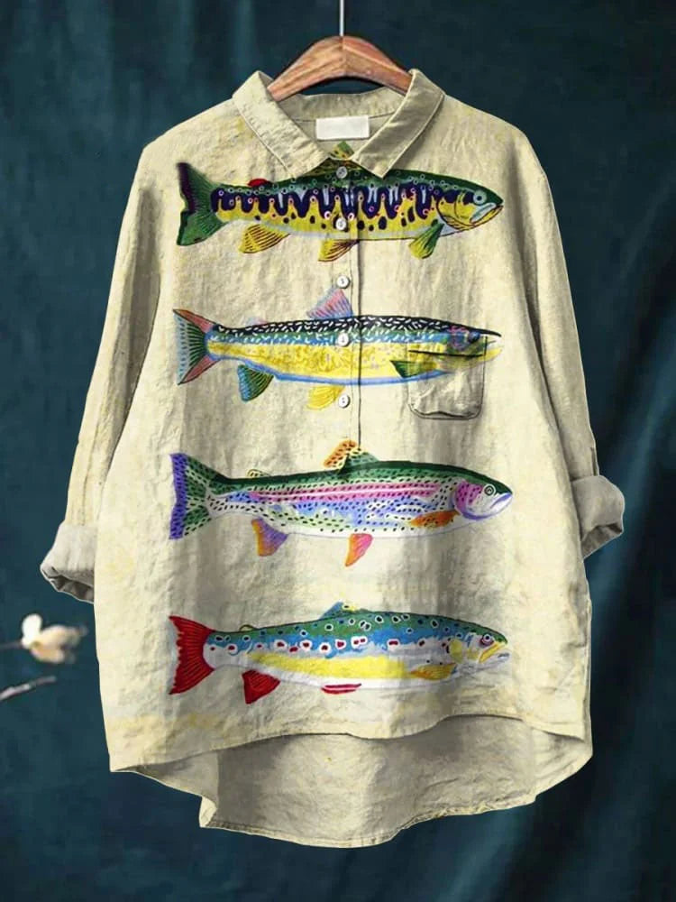 Lillian | Artistic Fish Shirt