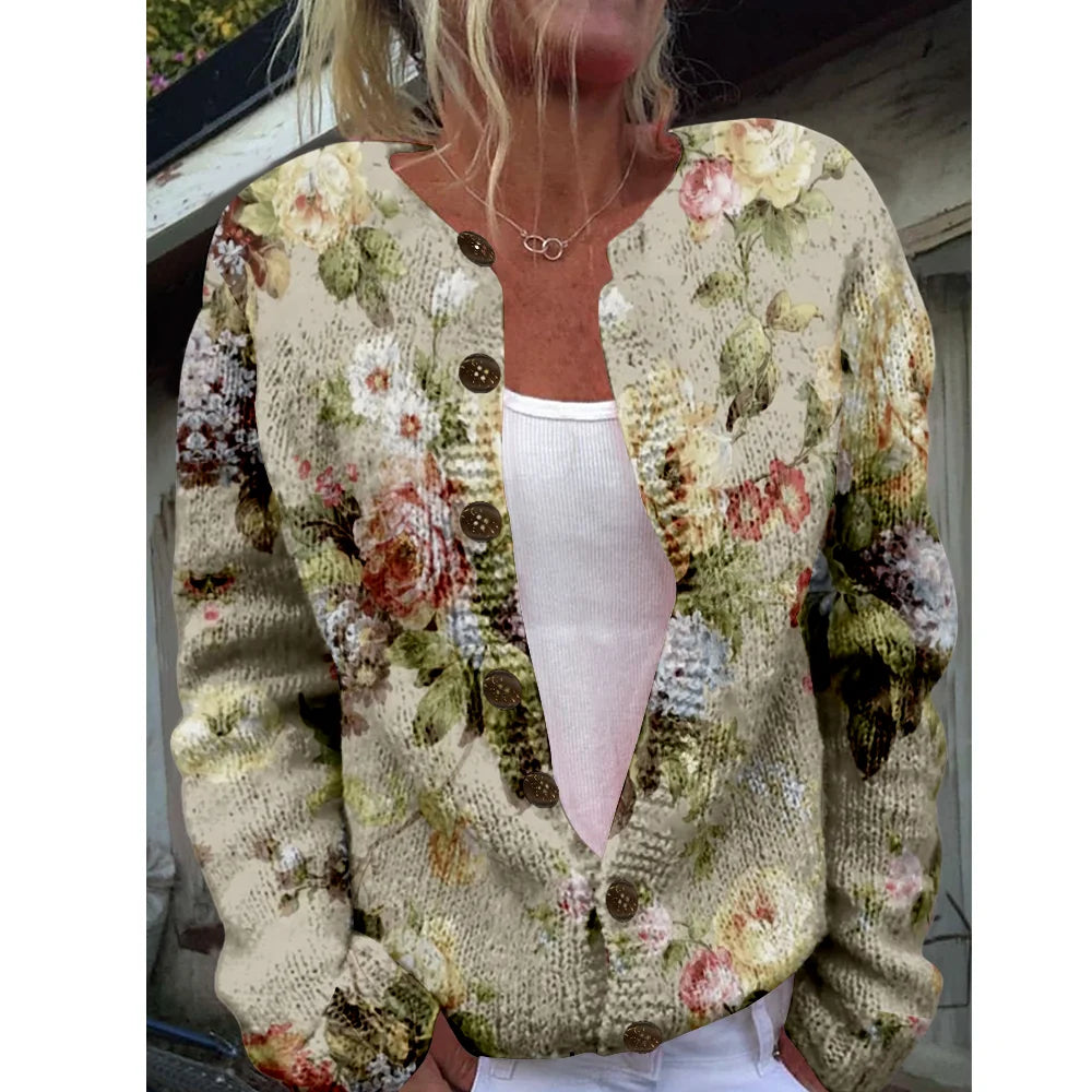 Avery | Floral Knit Cardigan