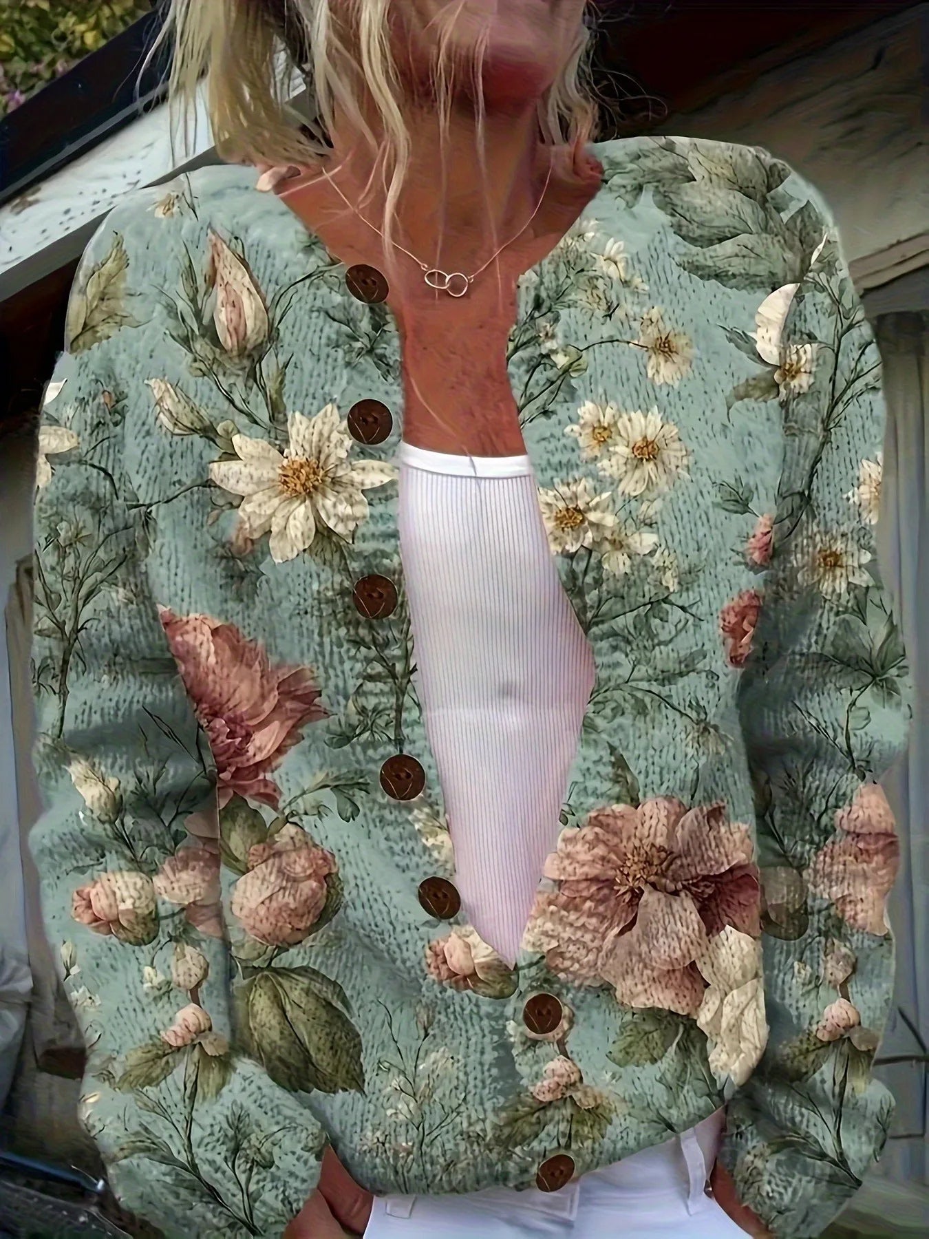 Nora | Floral Knit Cardigan