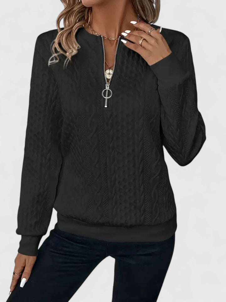 Jenna | Zippered Knit Pullover