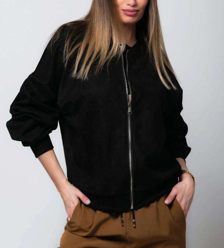 Luciana | Suede Bomber Jacket