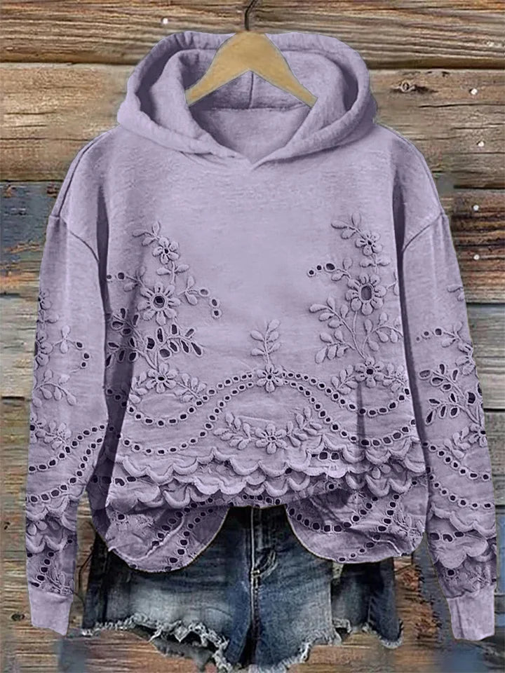 Cheryl | Lace-Trimmed Cozy Sweater