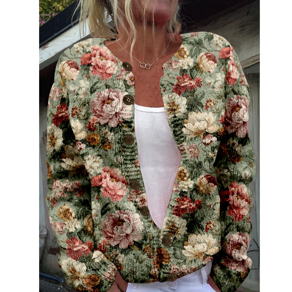 Aria | Floral Knit Cardigan