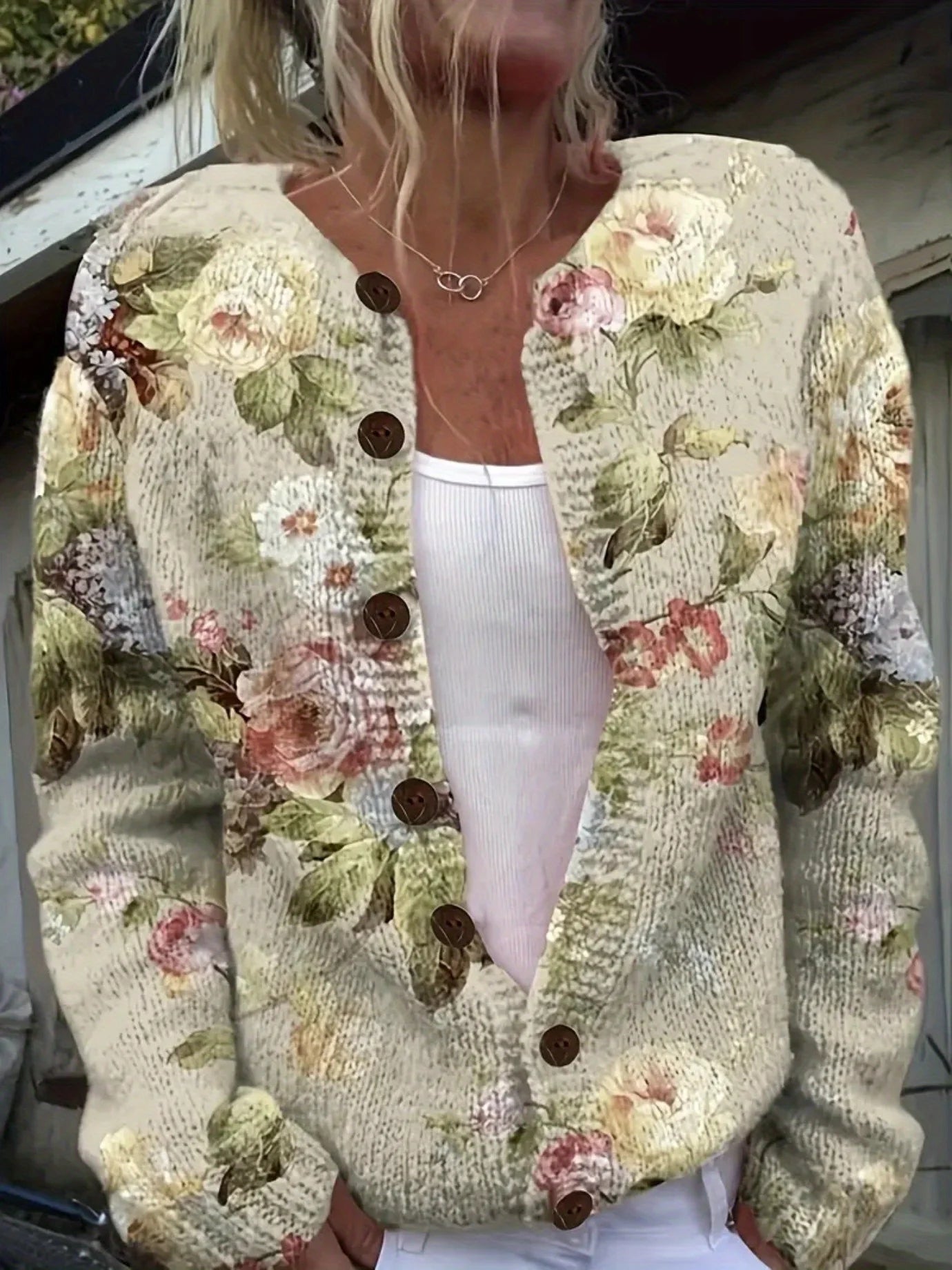 Riley | Floral Knit Cardigan