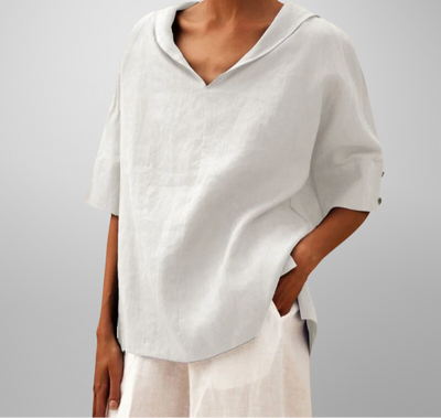 Emma | Pleated Square-Neck Blouse