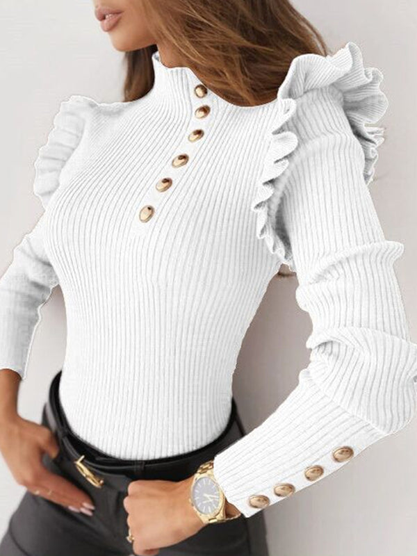 Savannah | Ruffled Knit Sweater