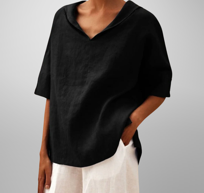 Emma | Pleated Square-Neck Blouse