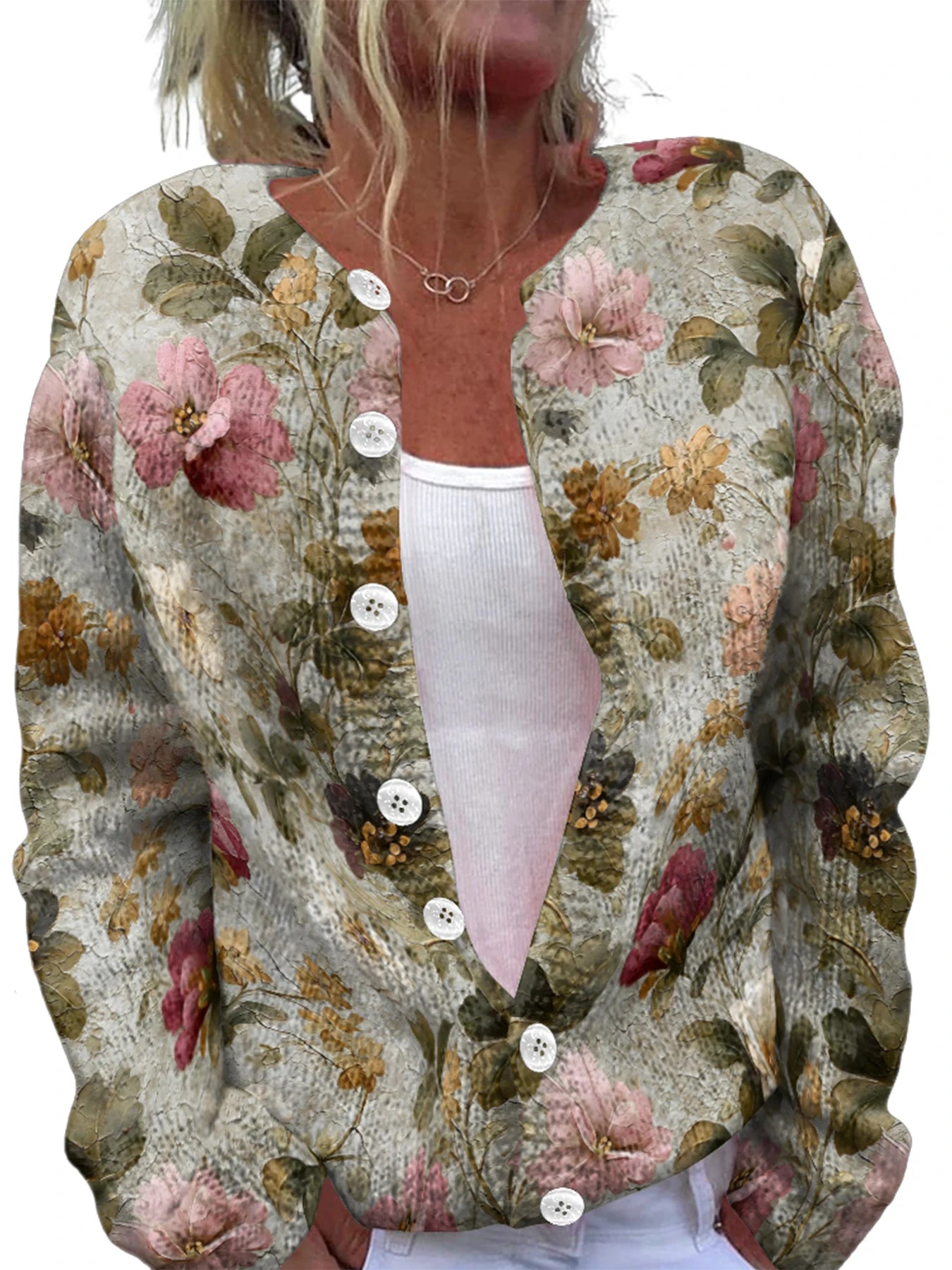 Zoe | Floral Knit Cardigan