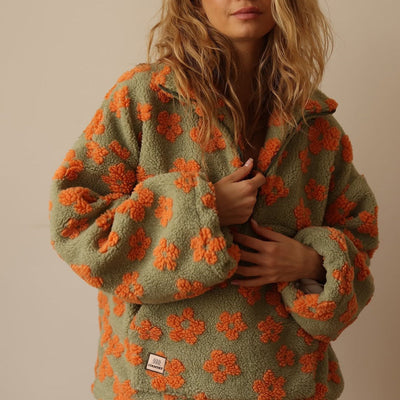 Erin | Cozy Floral Half-Zip