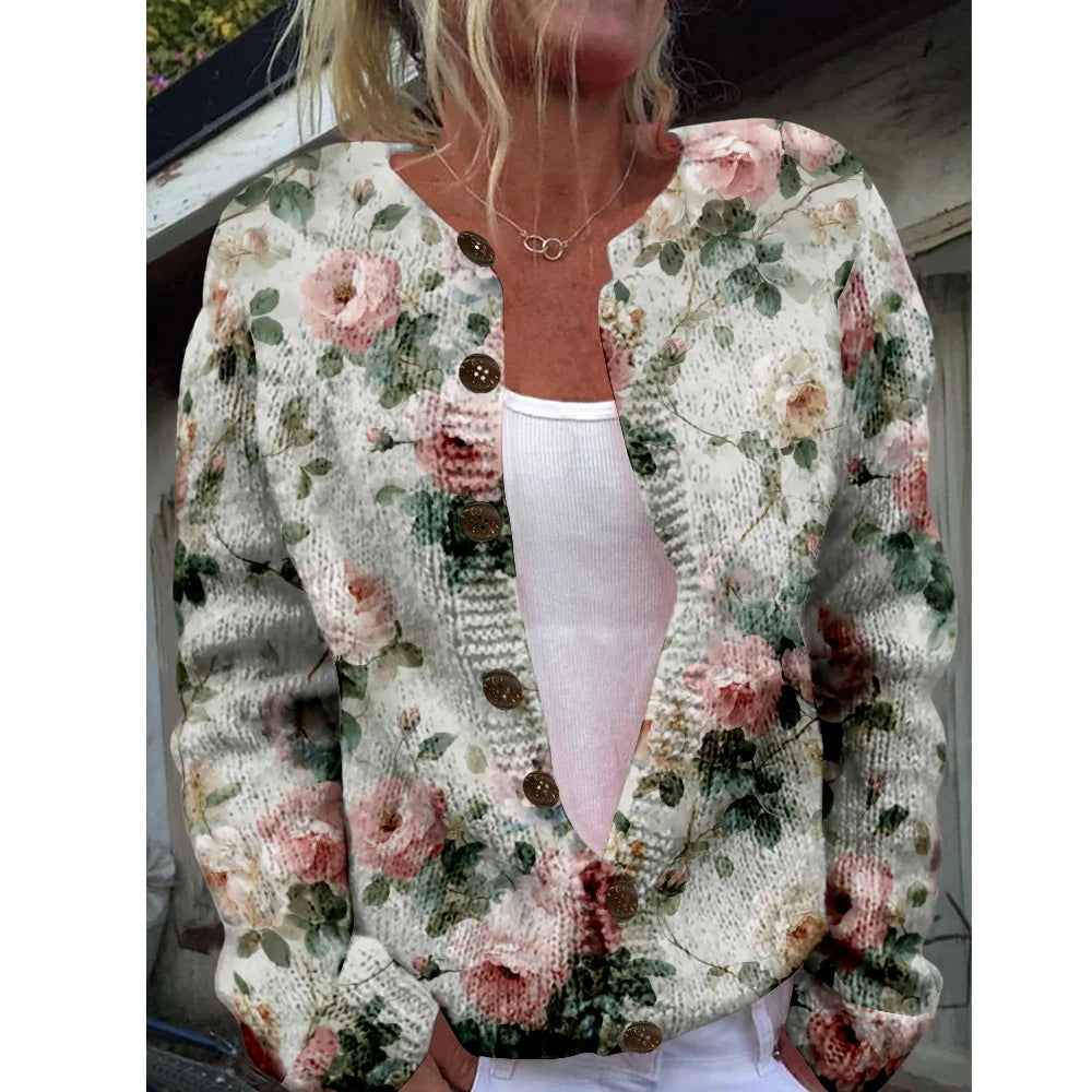 Hazel | Floral Knit Cardigan