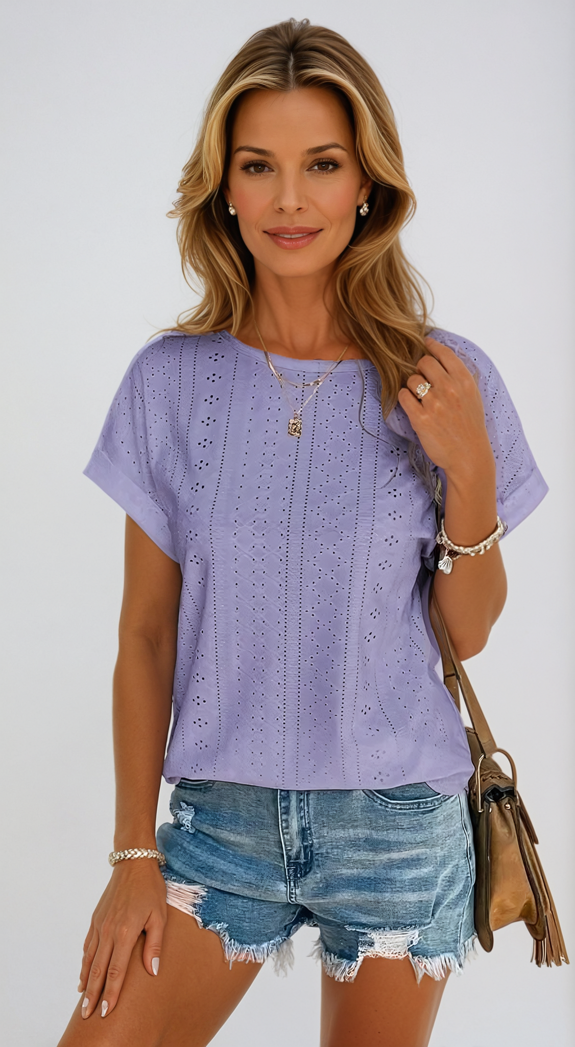 Mia | Stylish Eyelet Top