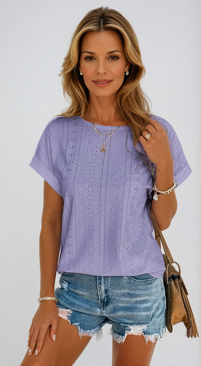 Mia | Stylish Eyelet Top