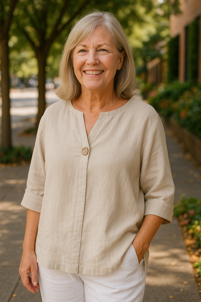 Erin | Classic V-Neck Blouse