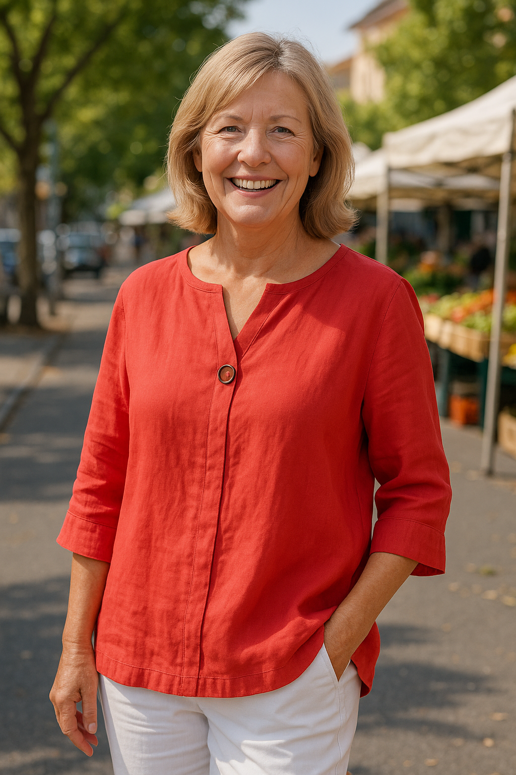 Erin | Classic V-Neck Blouse