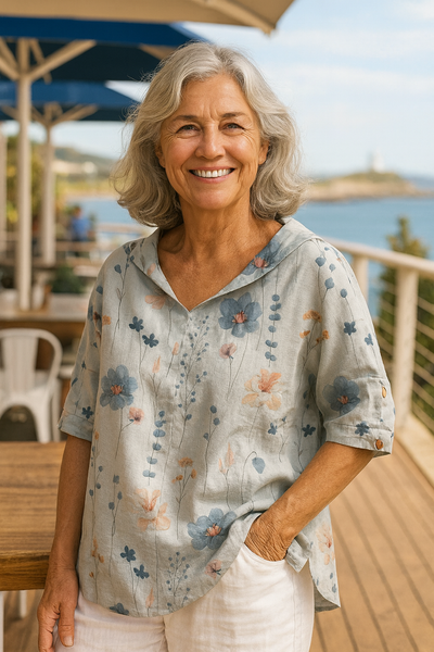 Diana | Linen-Look Relaxed Blouse