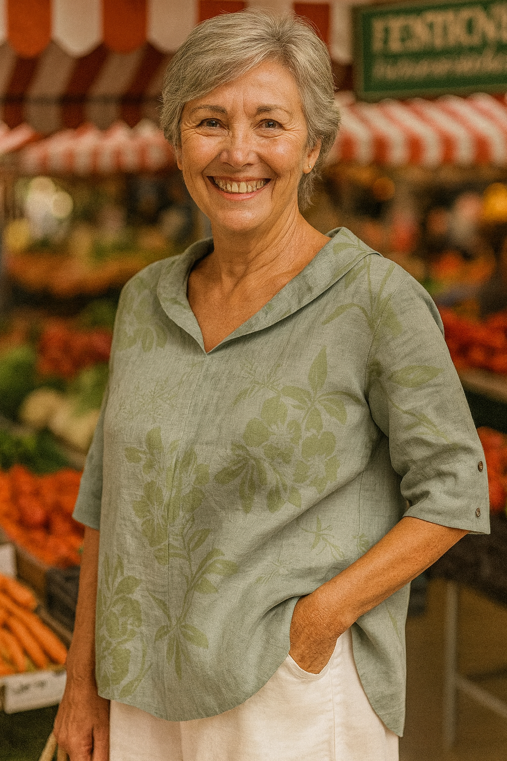 Diana | Linen-Look Relaxed Blouse