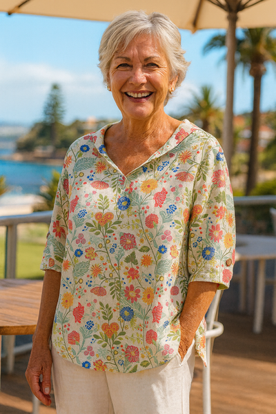 Diana | Linen-Look Relaxed Blouse