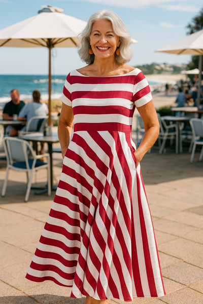 Grace | Coastal Stripe Maxi Dress
