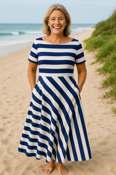 Grace | Coastal Stripe Maxi Dress