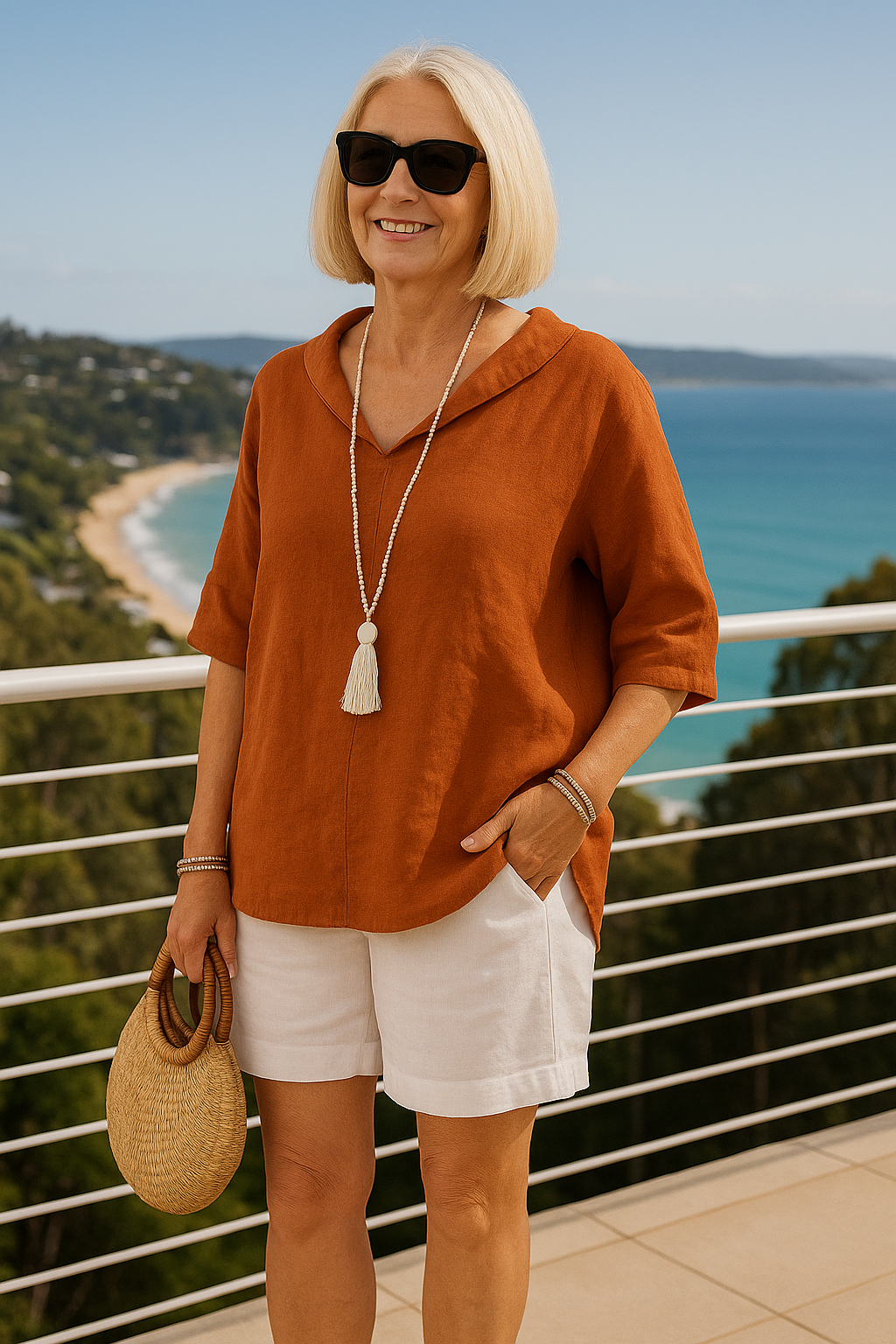 Emma | Pleated Square-Neck Blouse