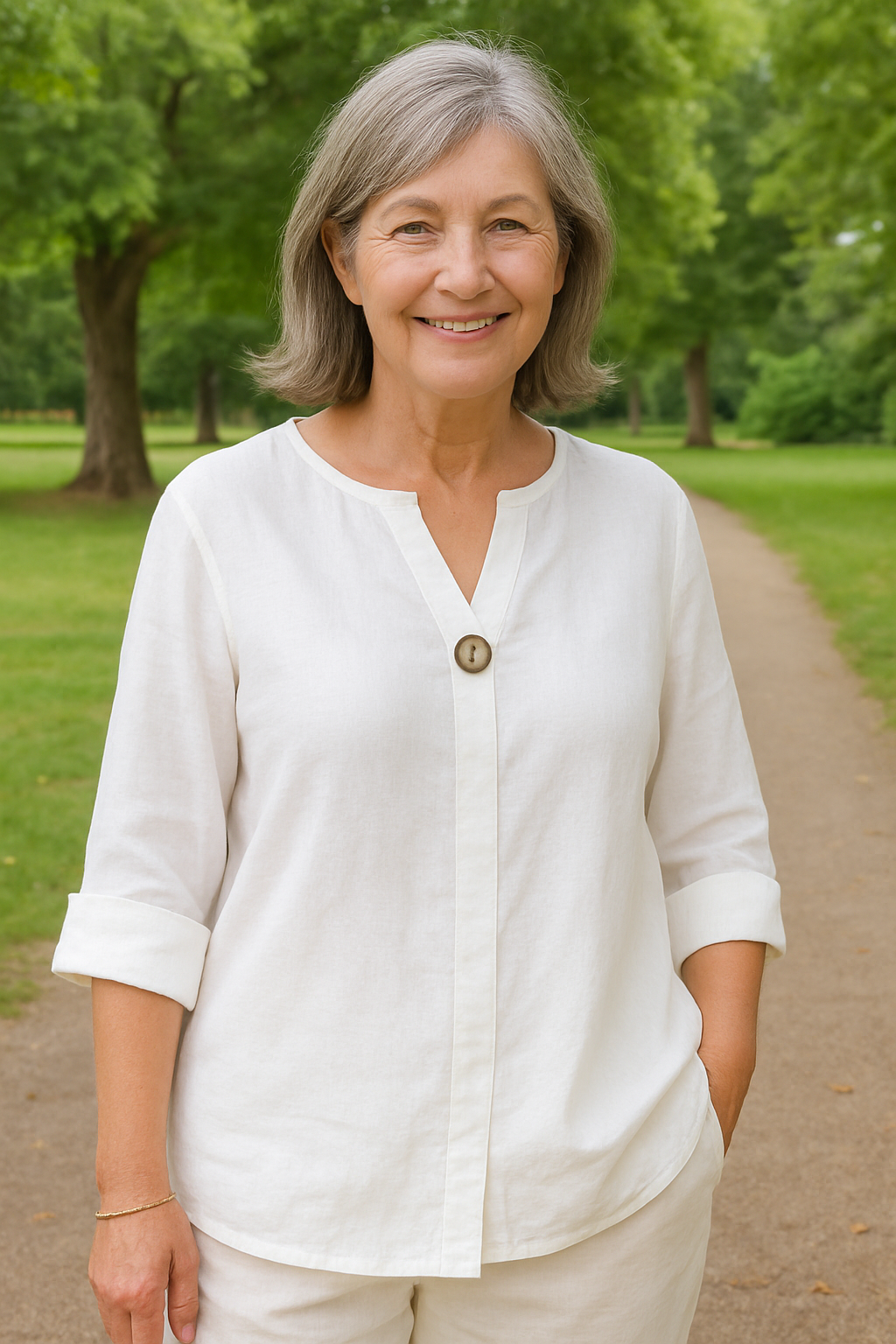 Erin | Classic V-Neck Blouse