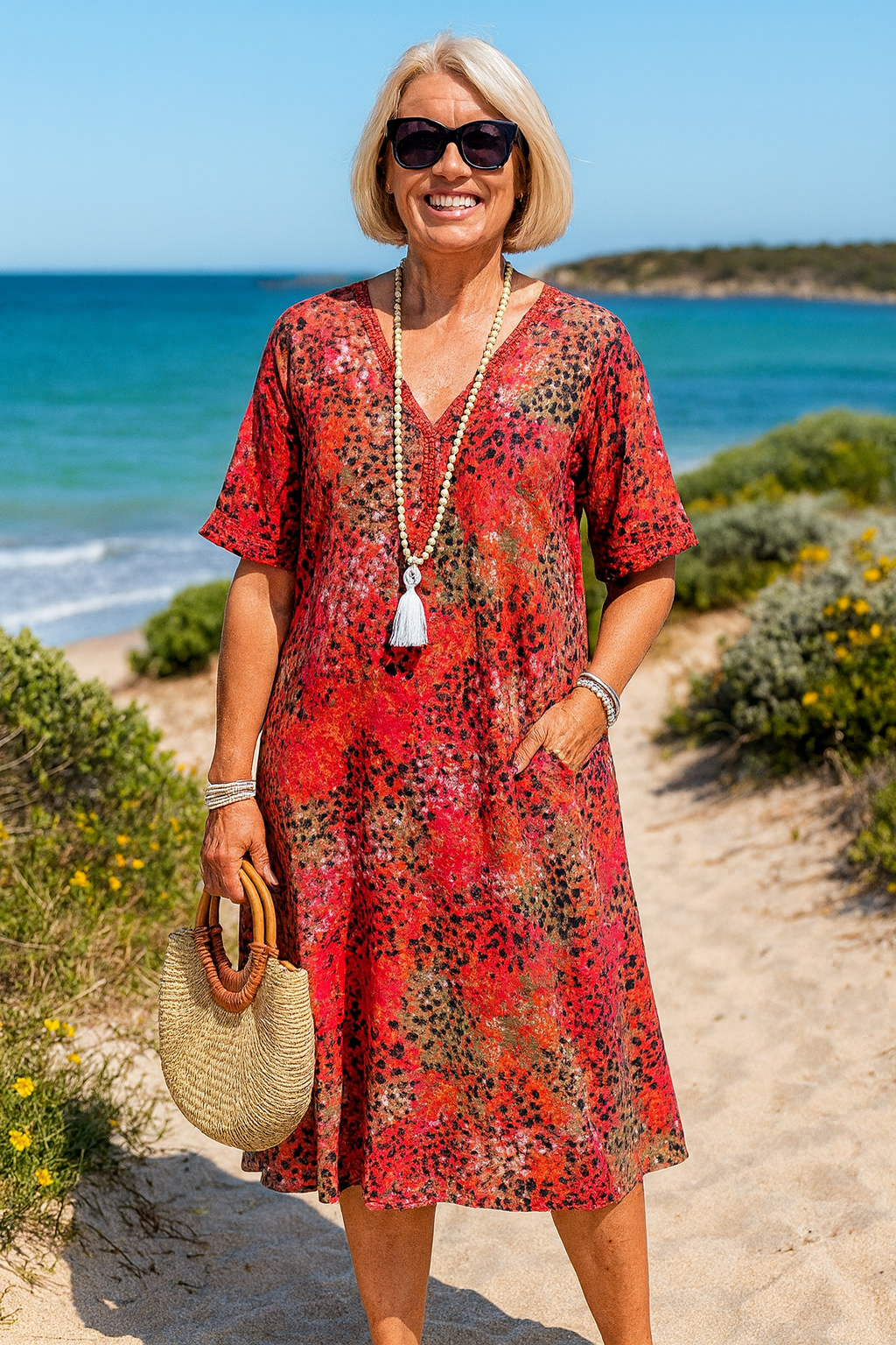 Naomi | Flutter Sleeve Midi Dress