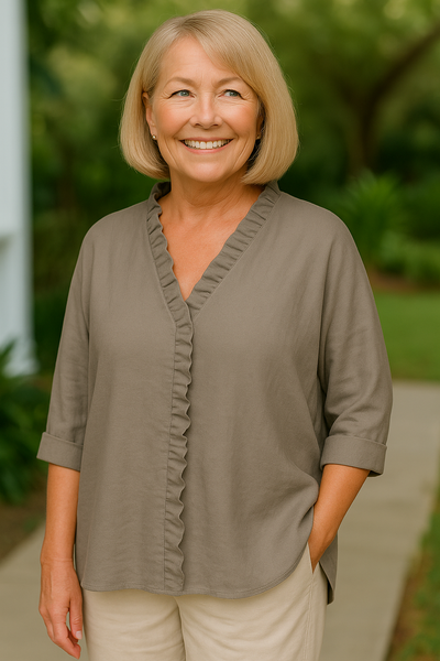 Lauren | Ruffled Midi Blouse