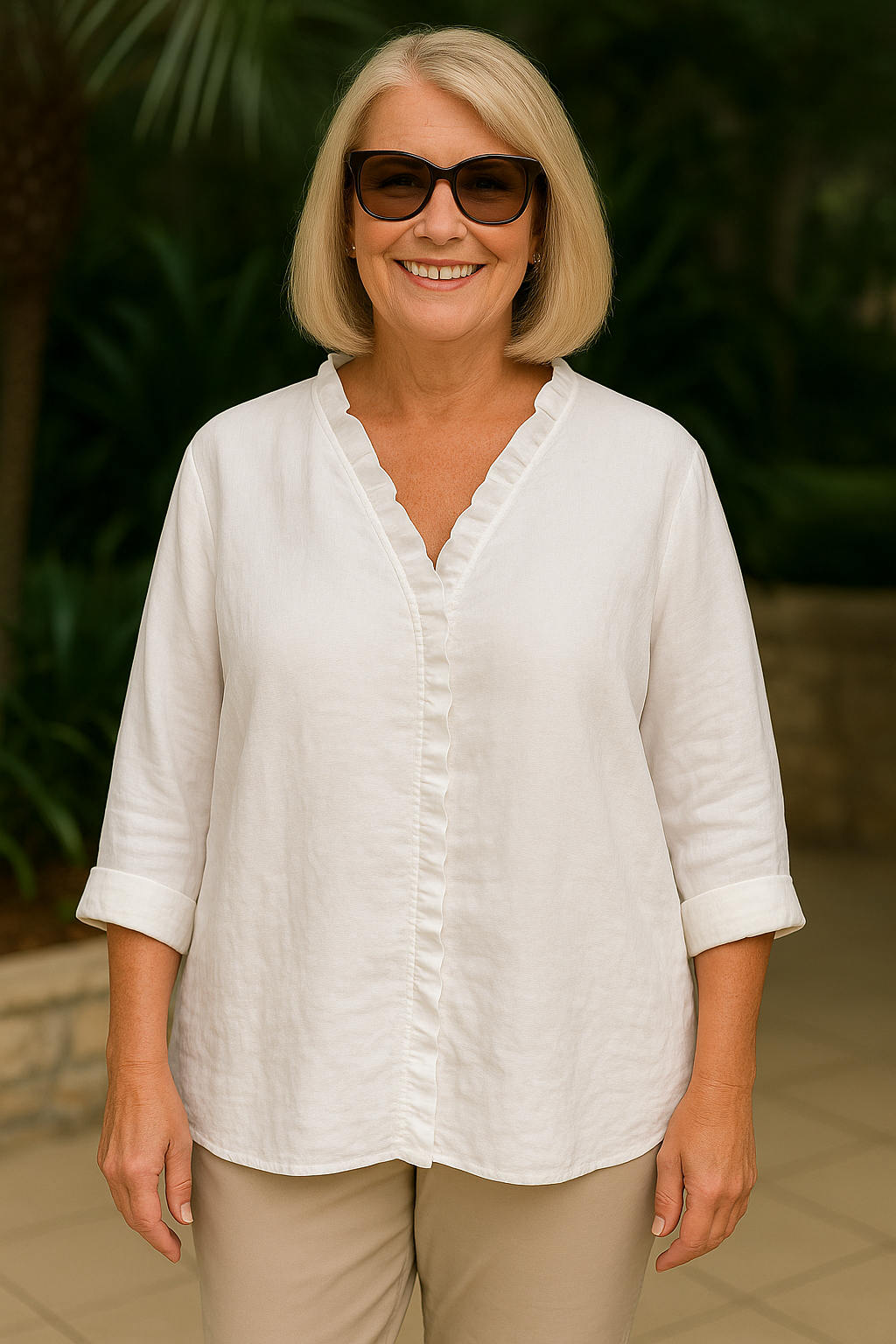 Lauren | Ruffled Midi Blouse