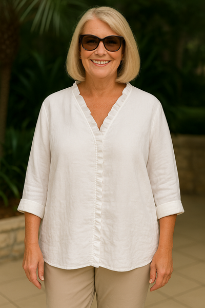 Lauren | Ruffled Midi Blouse