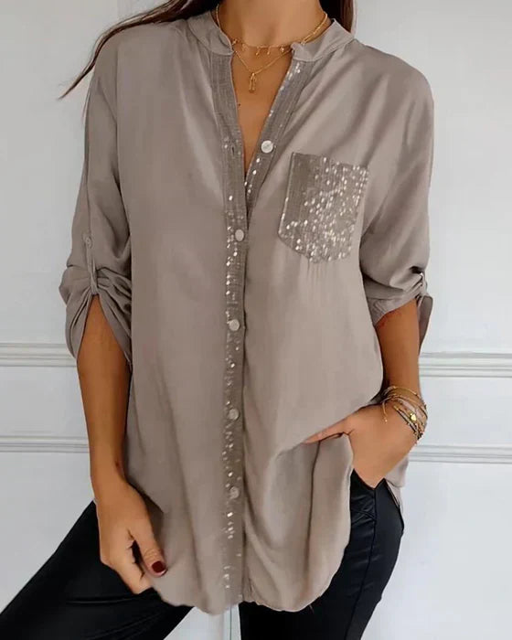 Megan | Stylish Sequin Blouse
