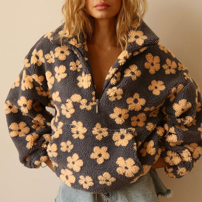 Erin | Cozy Floral Half-Zip