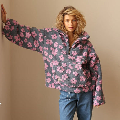 Erin | Cozy Floral Half-Zip