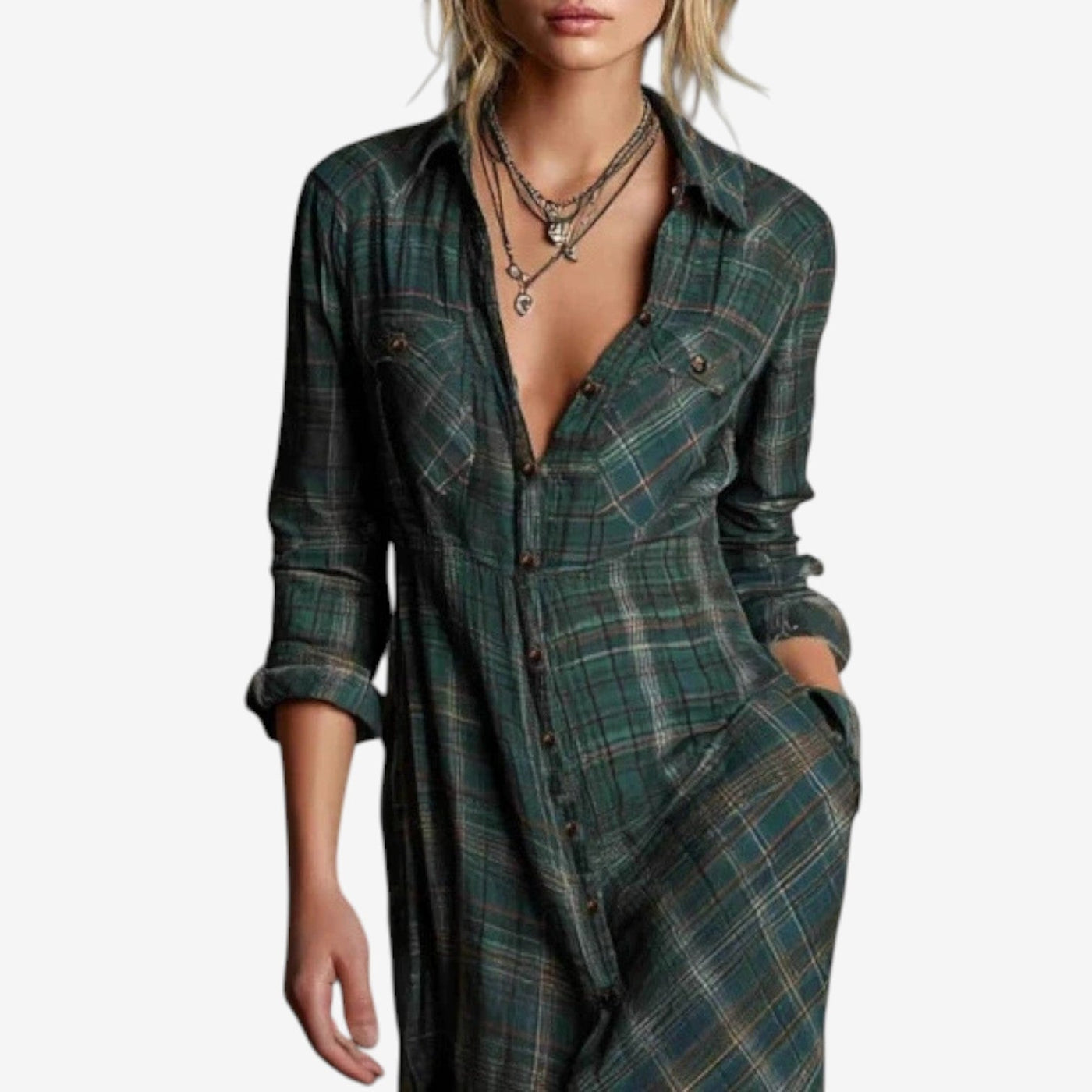 Megan | Flowy Check Dress